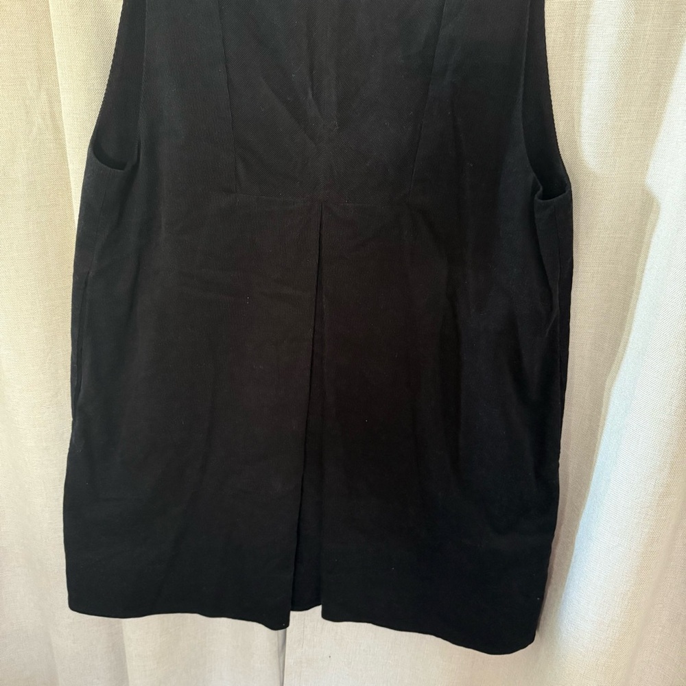 COS Bib-Front Corduroy Mini Dress β Black β Size 8 - Picture 4 of 11